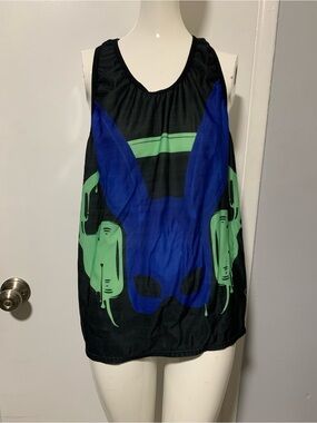 Gian Gianini Tank Top with Blue Bunny Mask Graphic Sz. M